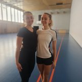 Loanne et Eléa Roch à l'entraînement à Vétroz, à quelques jours de la Fête fédérale.